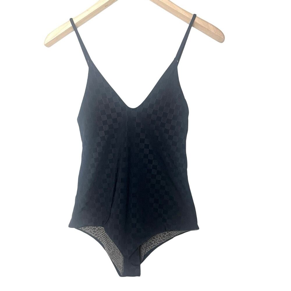 Acacia Swimwear Stella Black Check Peyote One Piece Swimsuit Sz Medium